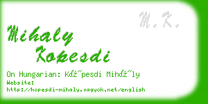 mihaly kopesdi business card